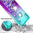 thumbnail image 3 of Nagebee Case for Alcatel Lumos (DALN5023), Alcatel Axel (5004R) with Tempered Glass Screen Protector, Glitter Liquid Bling Diamond [Ring Holder & Wrist Strap] Women Girls Cute Case (Aqua/Purple), 3 of 5