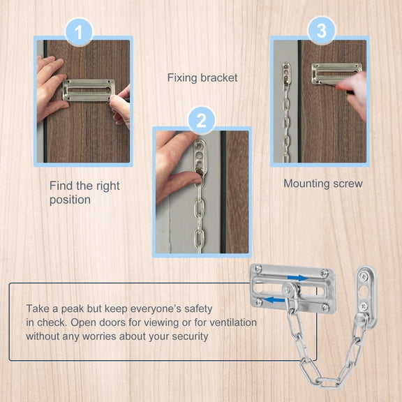 LOLIPPYY 2-Pack Heavy Duty Stainless Steel Door Chain Locks Security Latches for Front and Interior Doors