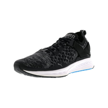 Puma Men's Ignite Evoknit Lo Black / Blue Quiet Shade Ankle-High Running Shoe -