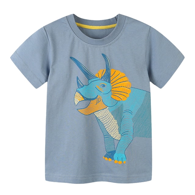YTDSCS T-Shirts pour Garçons de 2 à 8 Ans, T-Shirts en Coton à Col Rond pour Tout-Petits, Hauts à Manches Courtes pour Bébés Garçons