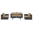 thumbnail image 2 of Modway Convene 5 Piece Set Outdoor Patio with Fire Pit in Espresso Mocha, 2 of 8