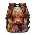 thumbnail image 4 of Fotbe Countryside Colorful Floral Cow Pattern Casual Backpack for School, Travel, and Outdoor Activities - Durable, Lightweight, and Comfortable, 4 of 5