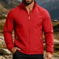 thumbnail image 5 of Men's Classic Zip Front Polar Fleece Jacket Red 4XL, 5 of 7