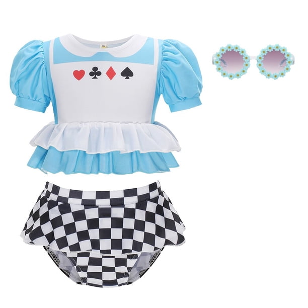 2023 Película Anime Princesa Traje de baño Niñas Traje de baño Niños pequeños Traje de baño Verano Piscina Playa Bikini Dos piezas Trajes de baño 6-7T (Tag140) Gao Jinjia LED