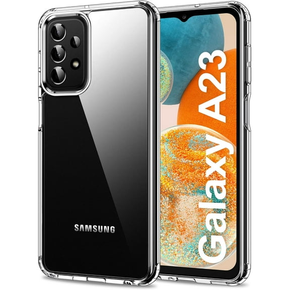 for Samsung Galaxy A23 4G/5G Case Clear [Not for A23 5G UW] [Anti-Yellowing] Anti-Scratch Transparent Hard Back and Soft Edge [Military Grade Drop Protection] Shockproof Phone Cover - Clear