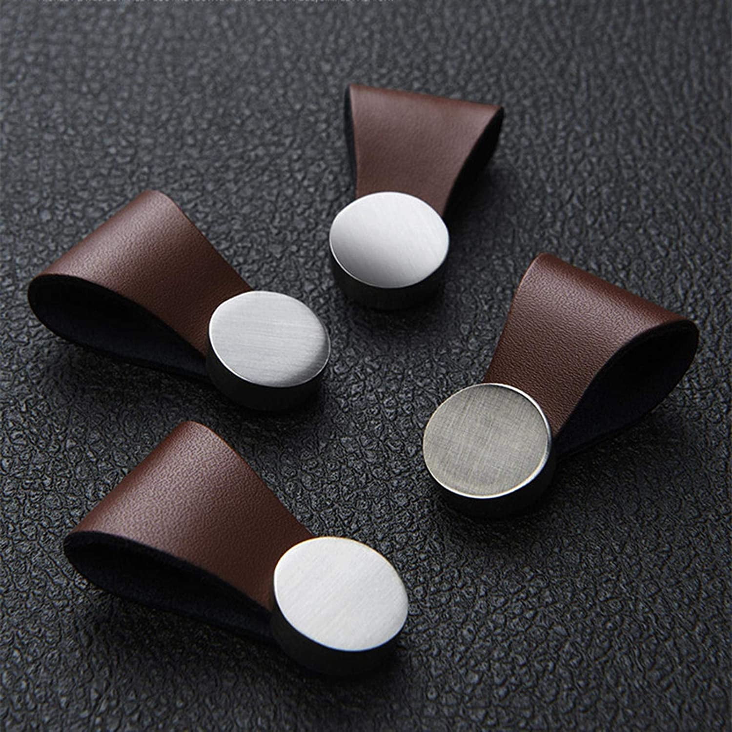 Gamvdout 4 Pcs Drawer Pulls Handmade Leather Dresser Cabinet Knob Handles Collision Avoidance Door Handle Kitchen Pulls Knobs Furniture Hardware Accessory for Sliding Door