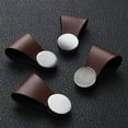 thumbnail image 4 of Gamvdout 4 Pcs Drawer Pulls Handmade Leather Dresser Cabinet Knob Handles Collision Avoidance Door Handle Kitchen Pulls Knobs Furniture Hardware Accessory for Sliding Door, 4 of 8