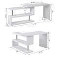 thumbnail image 4 of Bureau Moderne en Forme de Coin, Bureau d'Ordinateur de Bureau avec Étagère de Rangement, Blanc, 4 of 8