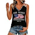 thumbnail image 6 of Womens Summer Tank Tops Independence Day Casual Print Sleeveless Summer Blouse America 250 Shirt Black L, 6 of 6