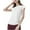 White, variant on Annhoo Womens Tops Zipper Crew Neck Short Sleeve Shirts Tie Side Casual Summer Blouse Daily Fashion Tees