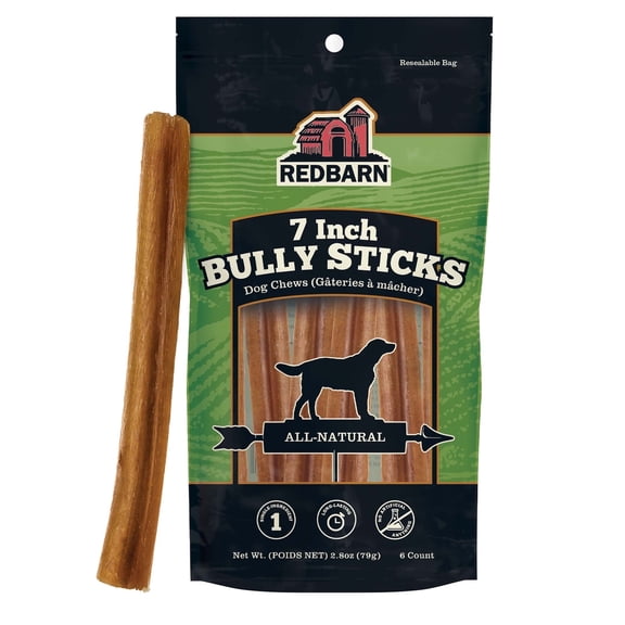Redbarn Naturals 7" Bully Stick Dog Treat, 6 Ct