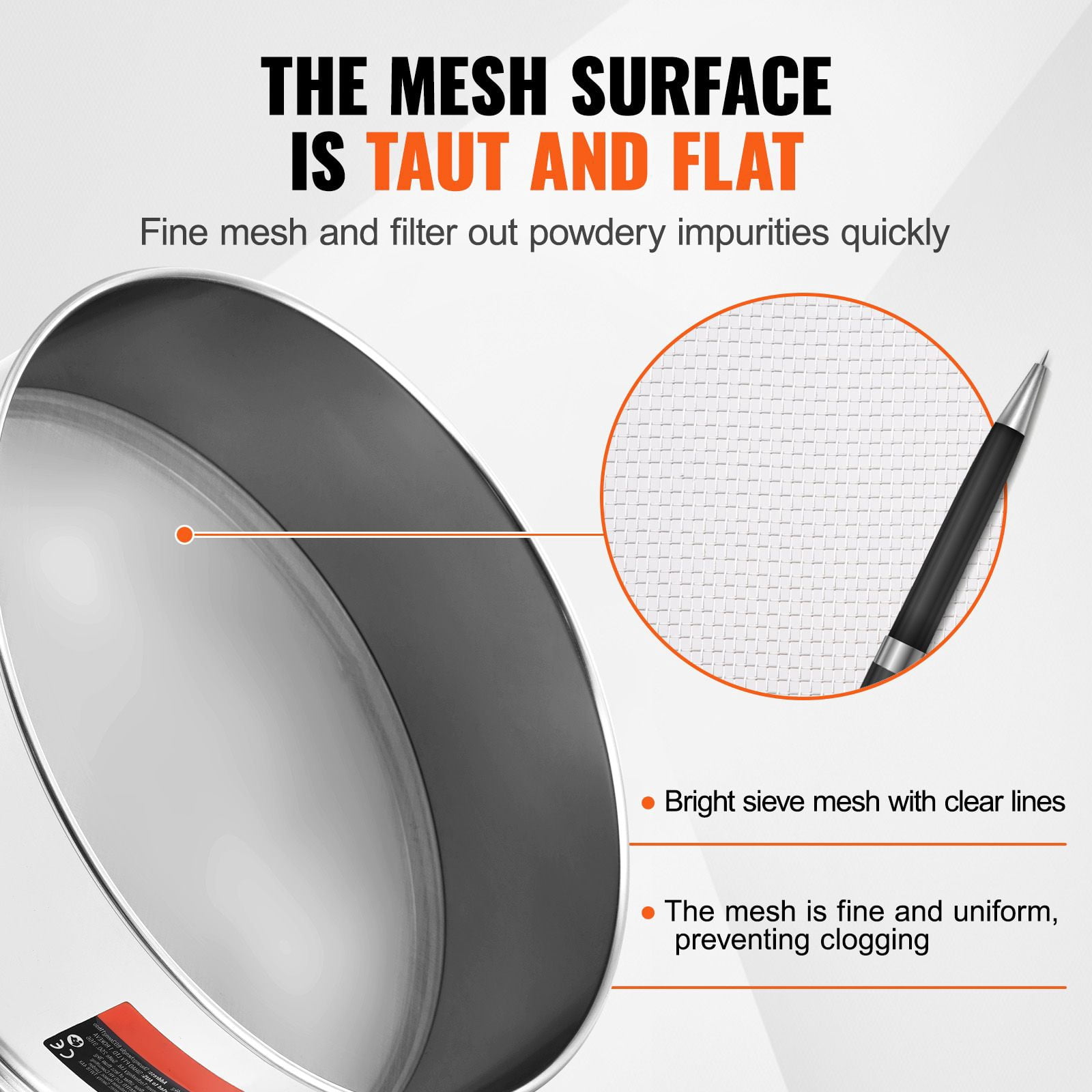 Stainless Steel Sieve Mesh 5-Pack, 304 Food-Grade with Mirror Polish, Available in 10/12/40/80/150 Mesh Sizes, Flour Sifter for Baking and Kitchen Use
