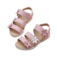 thumbnail image 3 of Mgmyaa Girls Roman Style Beach Sandals, 3 Flower Accent Design with Flexible Sole, Non-Slip Summer Outdoor Play Shoes Age 1-13 Years, 3 of 8