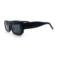 thumbnail image 6 of Classic Womens Mod Squared Narrow Rectangle Retro Fashion Sunglasses All Black, 6 of 8