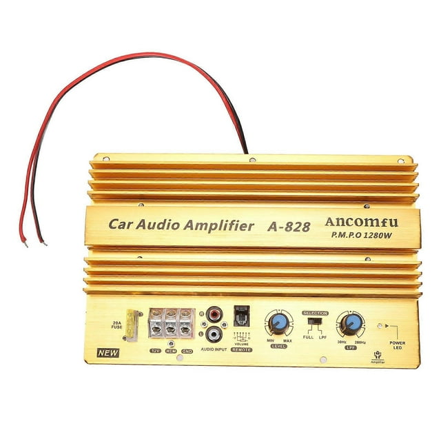 12V 1280W High Power Car Amplifier Active Subwoofer for 8-12 Inch Speaker
