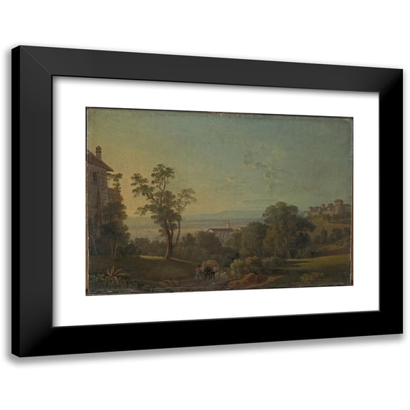 Peter Birmann 14x11 Black Modern Framed Museum Art Print Titled - Landscape Near Frascati