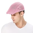 thumbnail image 3 of Minzimin Mens Breathable Mesh Summer Hat Adjustable Newsboy Beret Ivy Cap Cabbie Flat Cap, 3 of 6