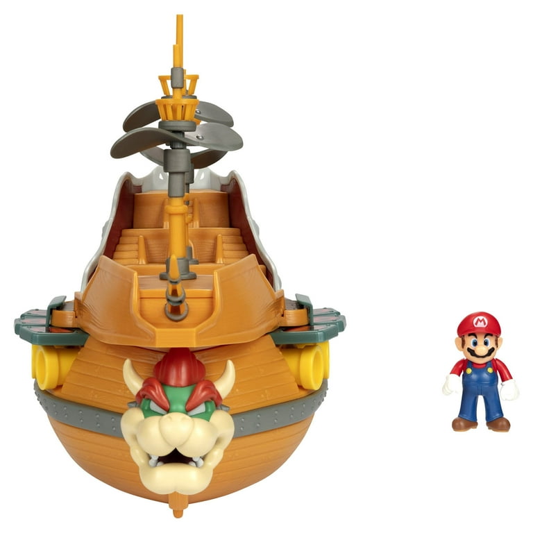 Nintendo Super Mario Deluxe Bowser's Air Ship Playset with Mario Action  Figure 