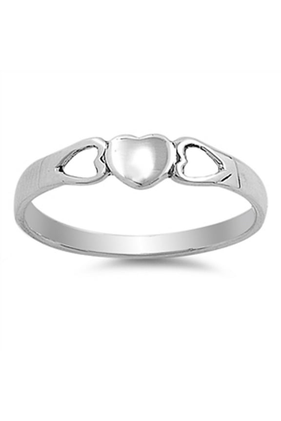 High Polish Heart Purity Promise Ring .925 Sterling Silver Band Jewelry Female Male Unisex Size 9