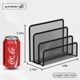 thumbnail image 3 of Organizador de correo SUPEASY Mesh Metal con 3 ranuras, encimera negra, 3 of 8
