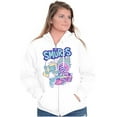 thumbnail image 3 of Smurfette Cartoon Flaming Racecar Zip Hoodie Sweatshirt Women Brisco Brands S, 3 of 5