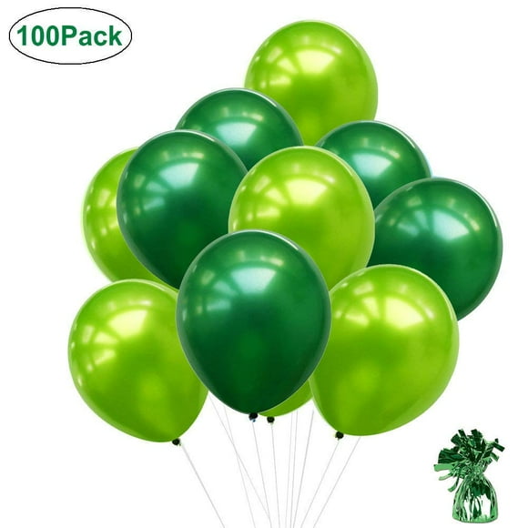Sogorge 100 Pcs Ballons Verts 10 Pouces, Ballons Vert Clair Ballons Vert Foncé Poids de Ballon pour Fêtes de Saint Patrick & Irlandais Fournitures de Fête Mariage Anniversaire Décoration de Baby Shower