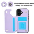 thumbnail image 4 of Allytechgroup Flip Wallet Case for iPhone 17 with Card Slots, Premium PU Leather [RFID Blocking] [Double Magnetic Button] Kickstand Shell, Shockproof Anti-Fall Protective Case, Purple, 4 of 7