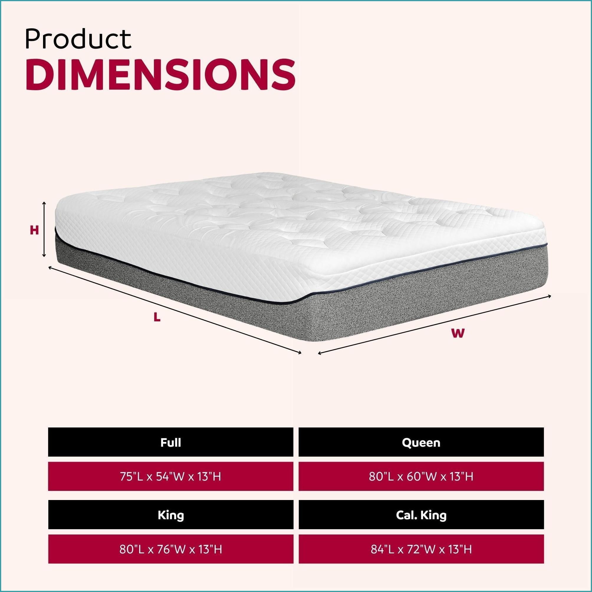 Mattresses, 13-Inch King Size Medium Gel Memory Foam Mattress with Ultra Plush Double Jacquard Cover, Bed in a Box | Polyester | Grey+White