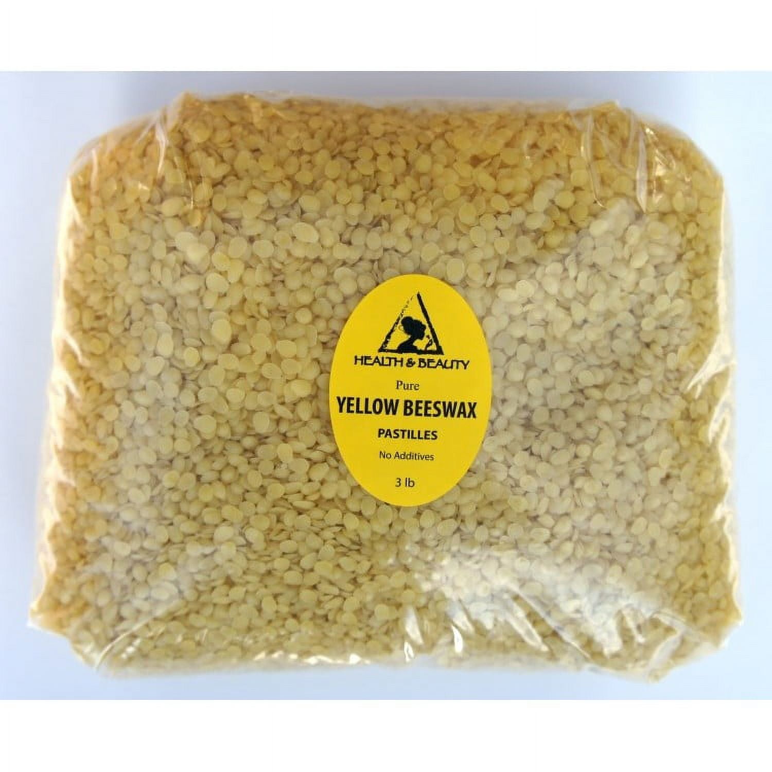 YELLOW BEESWAX BEES WAX ORGANIC PASTILLES BEADS PREMIUM 100% PURE 48 OZ, 3 LB