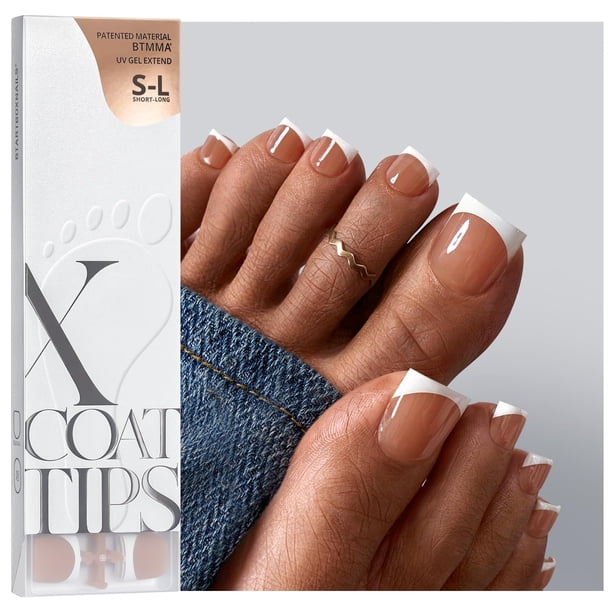 Puntas para uñas de los pies BtartboxNails XCOAT TIPS cuadradas, marrón, 150 unidades