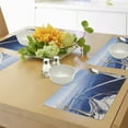 thumbnail image 4 of Ambesonne Navy Place Mats Set of 4, Boat Yacht Ocean Scenery, Standard Size, Navy Blue and White, 4 of 6