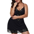 thumbnail image 5 of QSAWXQZ Women's Plus Lace Lingerie V Neck Sleeveless Mini Slip Dress Tassel Chemise for Lounge 3XL, 5 of 9