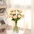thumbnail image 5 of Red Fake Roses Artificial Flowers - 10 Pcs Fake Artificial Roses Silk Flowers with Stems for Home Wedding Hotel Office Centerpiece Decor, 5 of 5