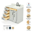 thumbnail image 2 of Ariel Hepburn 37 In. Right Offset Rectangle Sink Vanity With 1.5 In. Carrara White Countertop In Grey, 2 of 9