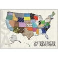 thumbnail image 3 of Gibbons, Lauren 14x11 Black Modern Framed Museum Art Print Titled - US Map, 3 of 5