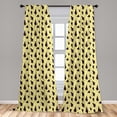 thumbnail image 4 of Ambesonne Polka Dot Curtains, Ice Creams and Circles, Pair of 28"x95", Seal Brown Pastel Yellow, 4 of 4