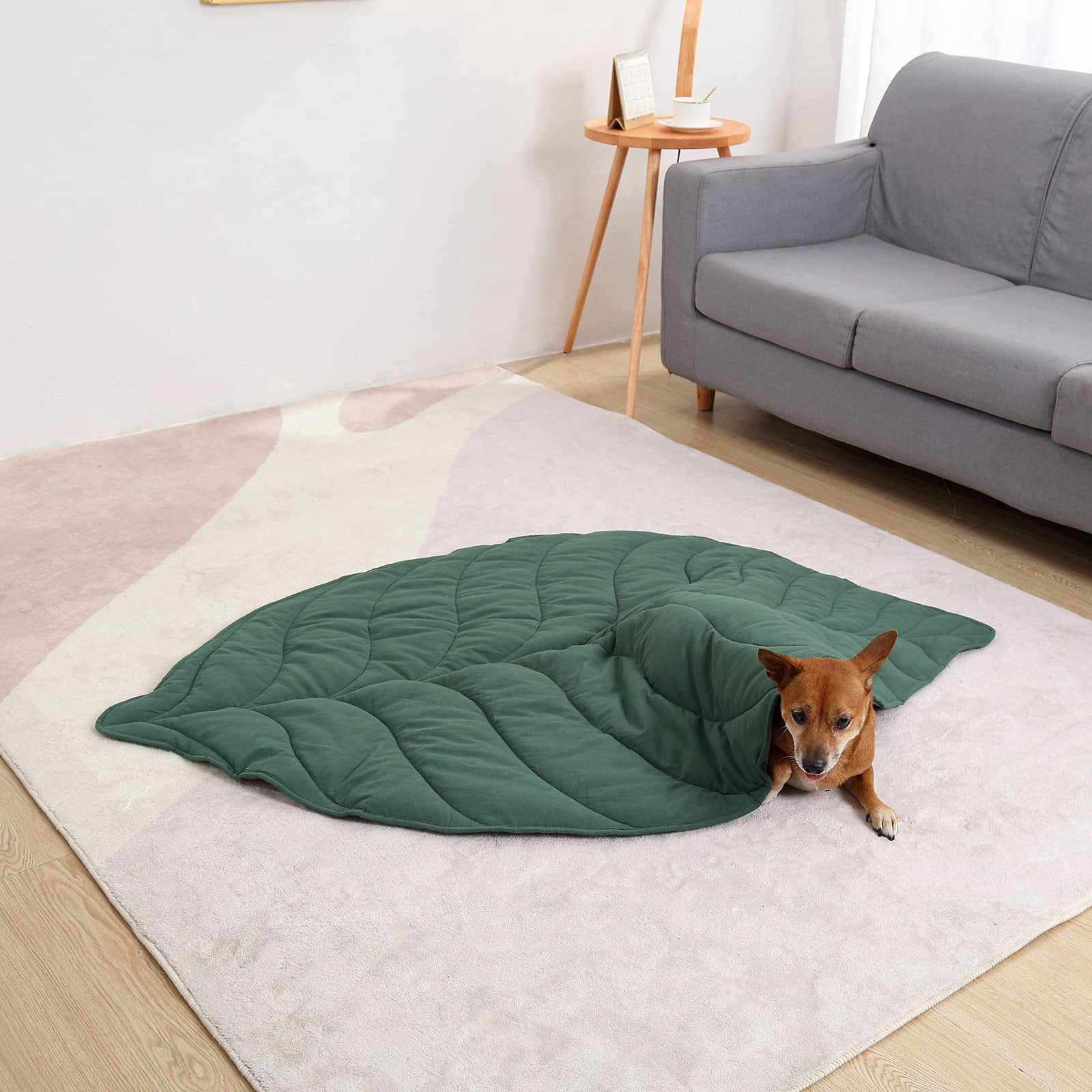 56x42 Inch Leaf Shaped Cotton Dog Blanket  Extra Large Pet For Small Medium Dogs Machine Washable Puppy Mat Couch Protection Soft Plush Bed Furniture Sofa Floor