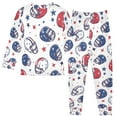 thumbnail image 2 of FORMRS Long Sleeve Top and Pants Pajama Set for Niños 2-Piece Sleepwear, Sizes 18M-8Y, Cartoon American Football Helmets, 2 of 6