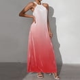 thumbnail image 5 of Dvprdro Women's Summer Dress Fashion Gradient Halter Neck Sleeveless A Line Backless Flowy Casual Loose Beach Sun Long Maxi Dress, 5 of 5