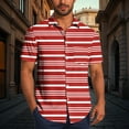 thumbnail image 2 of Ashirexll Button up Shirt Men, Big and Tall Shirts for Men, Summer Casual Shirts Fashion Turndown Collar Striped Short Sleeve Button Shirts Plus Size, 2 of 6