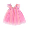 thumbnail image 4 of Hrsba Kids Summer Dress,Casual Sleeveless Dress for Girls,Toddler Kids Baby Girls Fashion Cute Sleeveless Sweet Mesh Suspenders Dress, 4 of 5