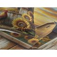 thumbnail image 3 of Ambesonne Rustic Quilted Coverlet 3 Pcs, Sunset Rooster Sunflowers, Queen Size, Earth Yellow and Caramel, 3 of 4