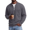thumbnail image 6 of Trgacdwlo Mens Quarter Zip Fleece Sweatshirt Fuzzy Long Sleeve Mens Pullover Sweatshirt Solid Color Fall Winter Warm Workout Sweatshirts for Men with Pocket XL, 6 of 6