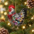 thumbnail image 4 of Chicken Christmas Ornament Acrylic Chicken with Scarf Pendant Holiday Party Christmas Tree Decorations Rooster Hanging Pendant Gift, 4 of 7