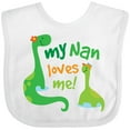 thumbnail image 3 of Inktastic My Nan Loves Me Grandson Dinosaur Boys Baby Bib, 3 of 4