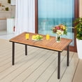 thumbnail image 2 of Patiojoy Acacia Table Dining Table w/ 2" of Hole Slatted Wood Surface for Indoors & Outdoors, 2 of 10