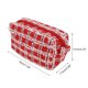 thumbnail image 2 of Patrones de tejido navideño únicos 1Pc Bolsa de maquillaje con cordón para vacaciones Rojo Blanco Lana, 2 of 6