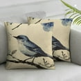 thumbnail image 3 of Fenyluxe Throw Pillow Covers Watercolor Ink Painting Art Adorable Animal Sparrow Bird Flower Leaves Throw Pillow Case Square Outdoor Pillows Decorative 2pcs Cushion Cover  White, 3 of 7