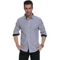 thumbnail image 2 of Uniexcosm Men's Dress Shirts Long Sleeve for Men Business Stripe Shirt, 2 of 10