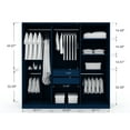 thumbnail image 3 of Manhattan Comfort Gramercy 3-Sectional Wood Wardrobe Armoire Closet in Blue, 3 of 10